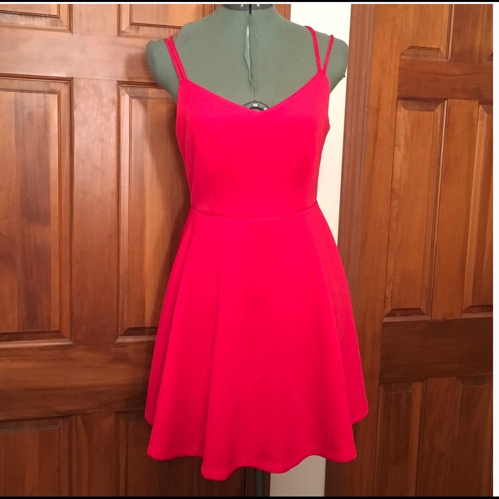 Red Crisscrossing dress
